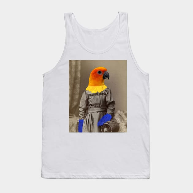 Sepia Sun Parrot Tank Top by Loveday101